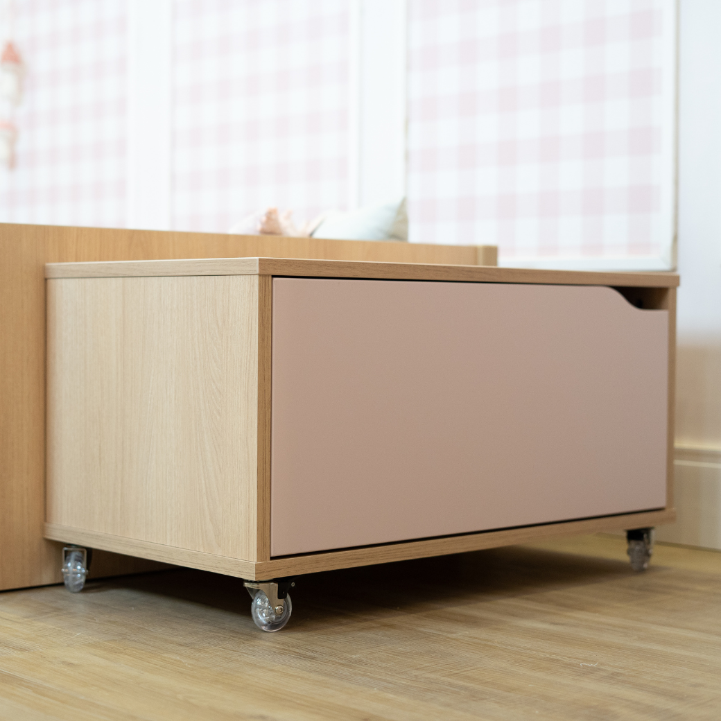 Baú Organizador Multifuncional com Rodízios e Gaveta