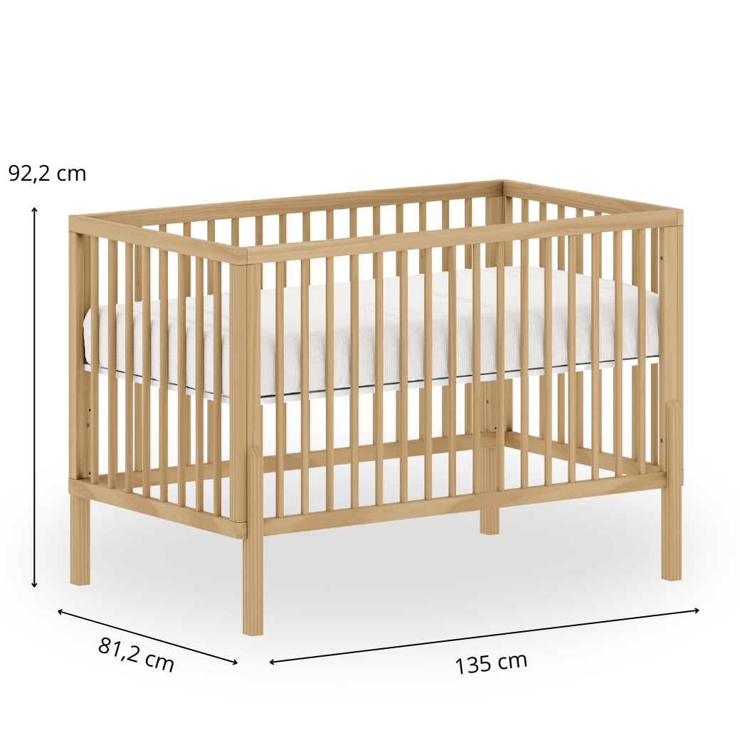 berço quater tamanho americano 130cm por 70cm