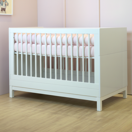 Berço Americano 2 em 1 Cozy Branco Fosco | Vira Mini Cama