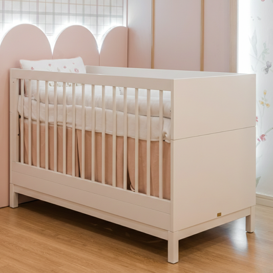 Berço Americano 2 em 1 Cozy Branco Fosco | Vira Mini Cama