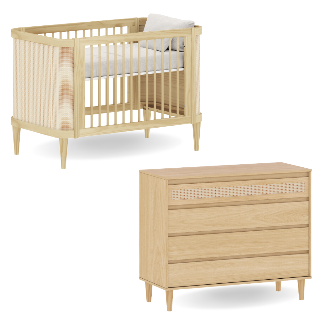 Berço e Cômoda de Bebê Linha Paglia