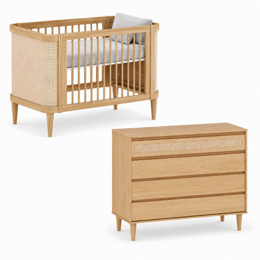 Berço Evolutivo 3 em 1 e Cômoda 4 gavetas | Linha Paglia