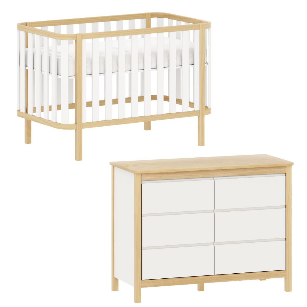 Conjunto Softy, lançamento Quater Móveis, cor Carvalho Malva e Branco