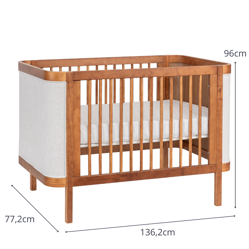 Medidas do berço de madeira soley, berço medidas padrão americano.