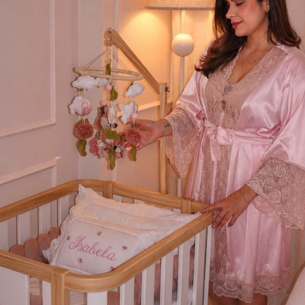 Conjunto Completo Berço Evolutivo 3 em 1, Cômoda e Guarda-Roupa