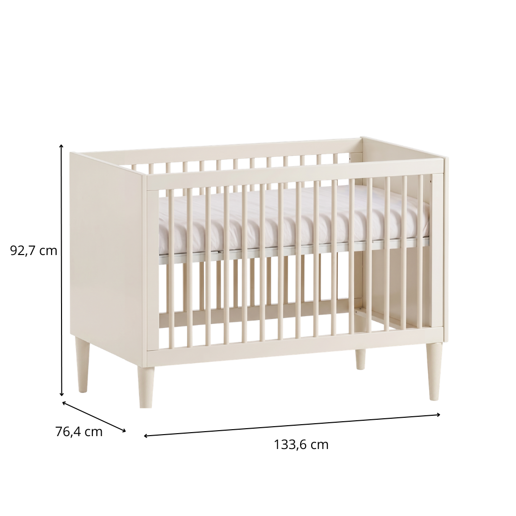 Quarto de Bebê Completo Areia Berço Evolutivo 2 em 1 e Cômoda 4 Gavetas