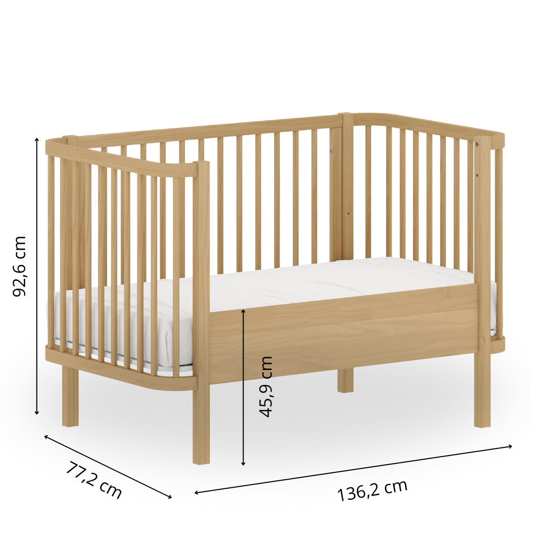 Conjunto de Berço e Cômoda em Madeira Clara Carvalho Malva