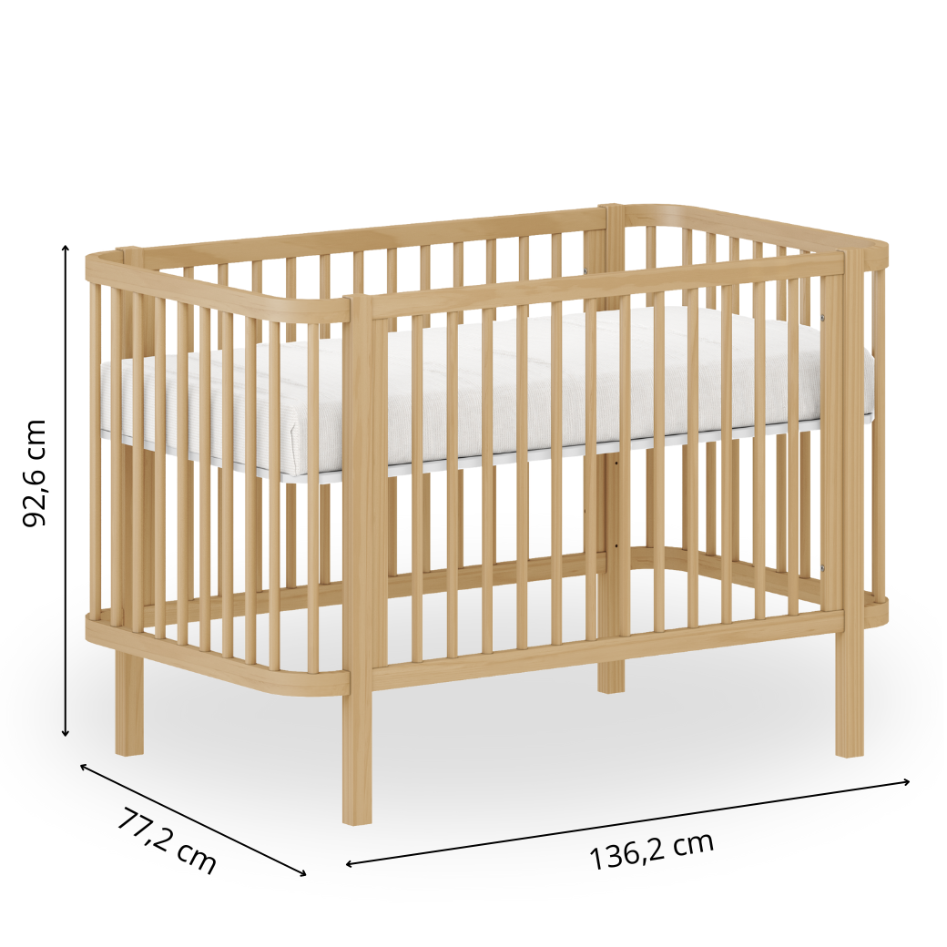 Conjunto de Berço e Cômoda em Madeira Clara Carvalho Malva