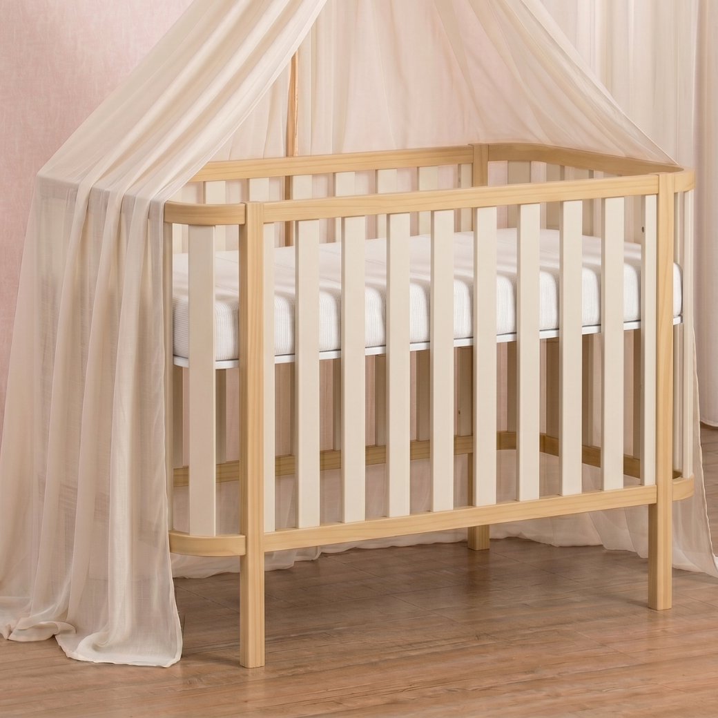 Berço linha Soft, Quater móveis, 3 ajustes de estrado, vira mini cama.