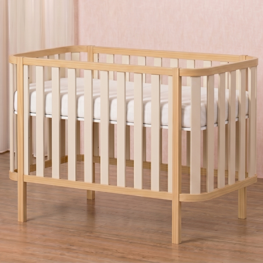 Berço 2 em 1 Areia com Carvalho Malva Linha Softy | MDF e Madeira Maciça