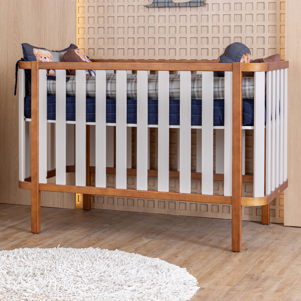 Conjunto Berço e Cômoda Areia com Nogueira | Linha Softy