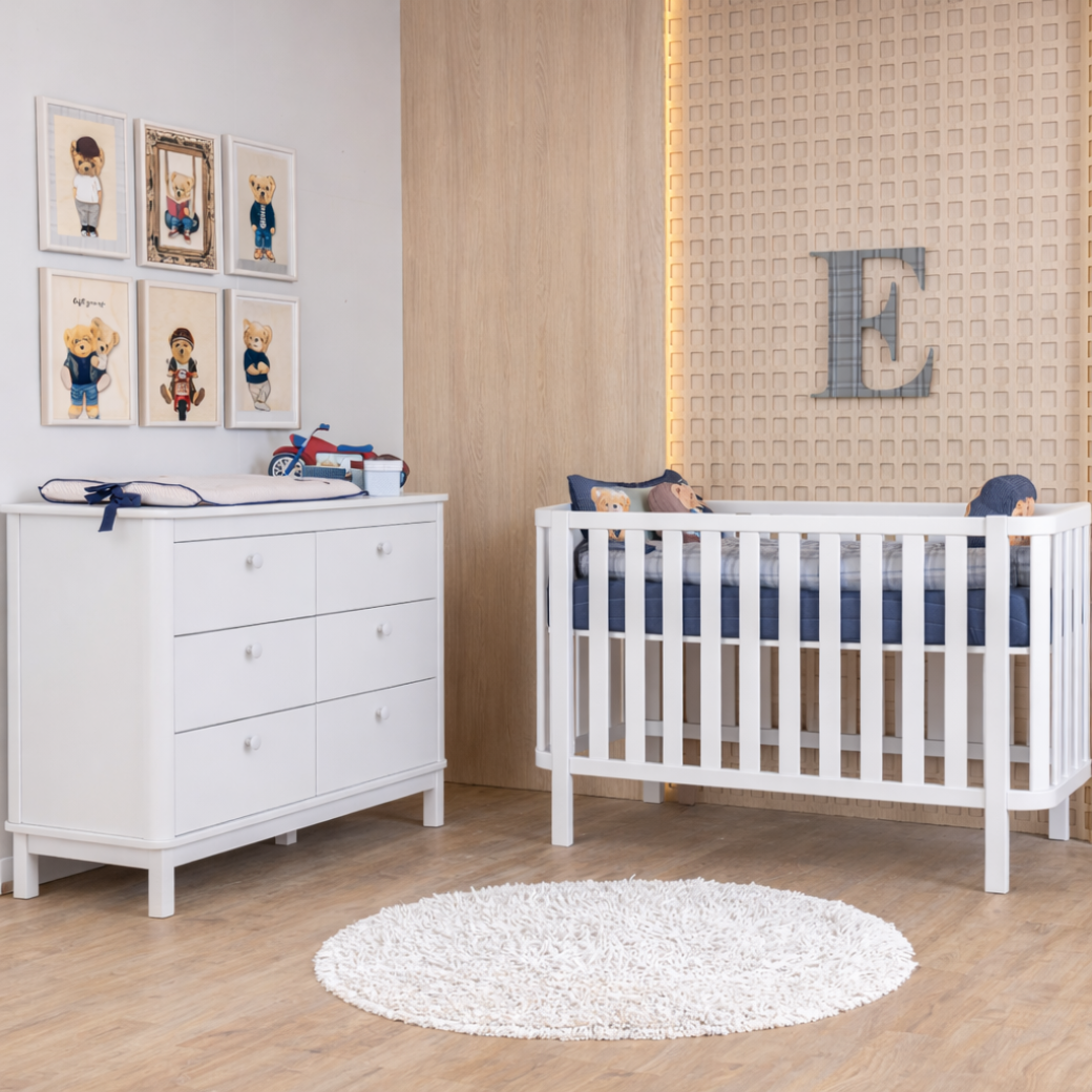 Kit berço e cômoda branco, Matéria-prima premium selecionada para alto desempenho e segurança.