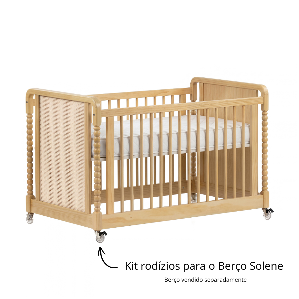 Kit Rodízios em Gel para Berço Solene Quater com 2 Travas