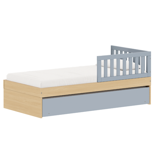 Bicama Infantil com Proteção Lateral Linha Play Carvalho Malva com Azul