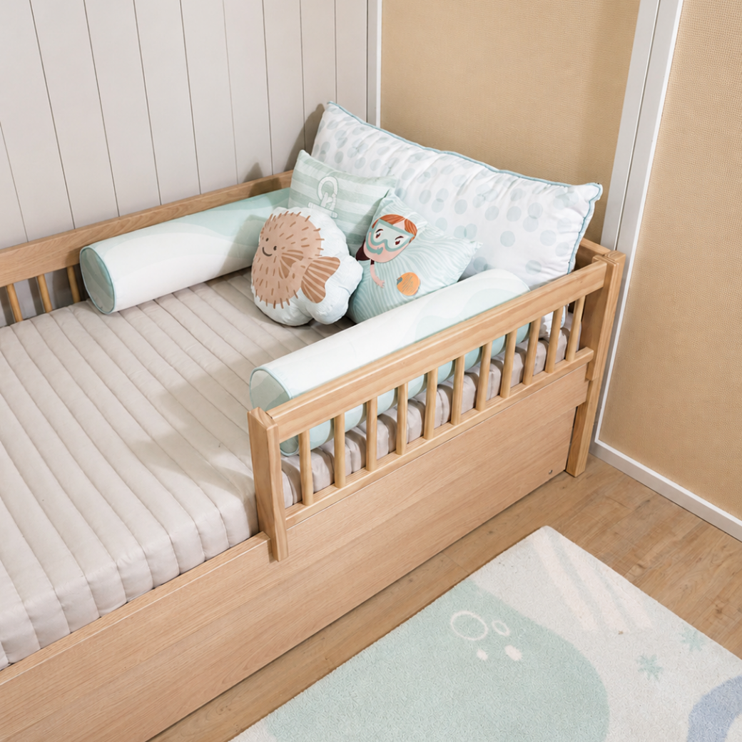 Bicama Infantil Paglia com Proteção Lateral e Palha Natural