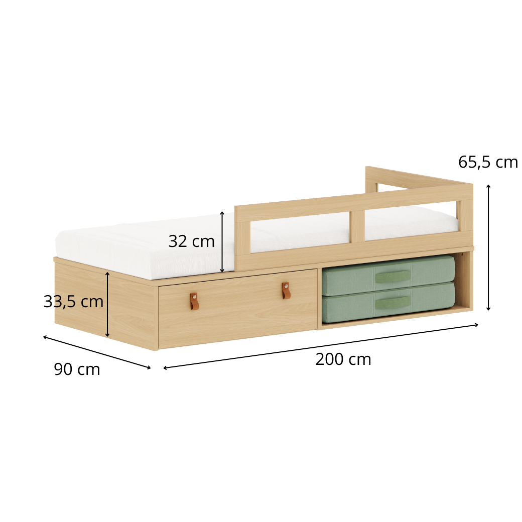 Cama com Gaveta e Barras de Proteção Linha Join