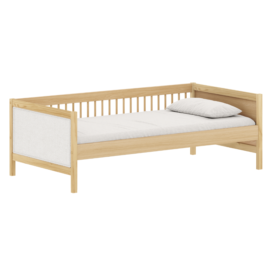 Cama com Auxiliar em Mdf e Tecido Bouclé Linha Soley