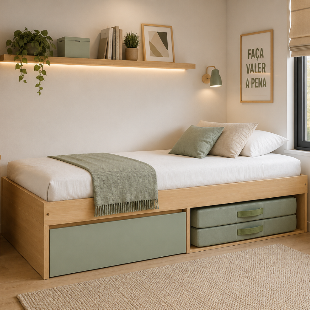 Cama Infantil com Gaveta e Nicho Multifuncional | Linha Play