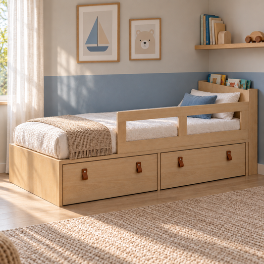 Cama com Gavetas Proteção Lateral e Cabeceira MDF 25mm | Linha Join