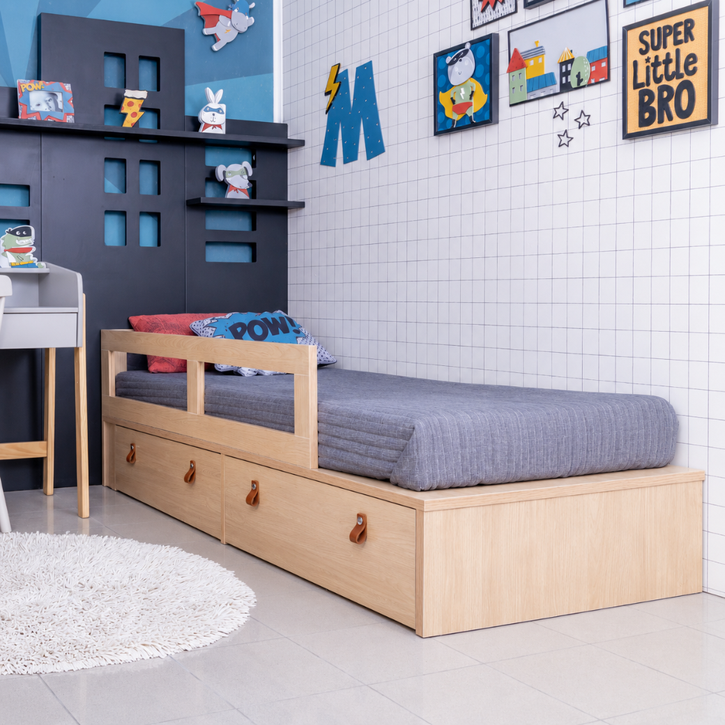 Cama com Gavetas Proteção Lateral e Cabeceira MDF 25mm | Linha Join