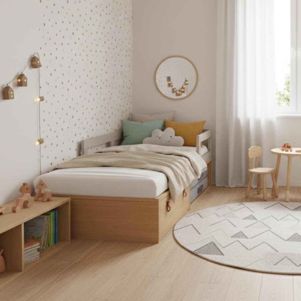 Cama com Proteção Lateral e Gaveta Linha Join