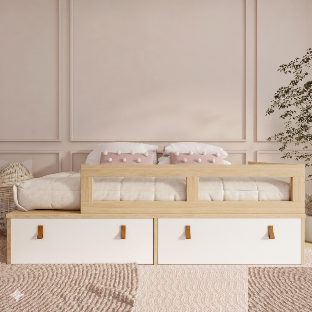 Cama Infantil com Grade e Gavetas Linha Join