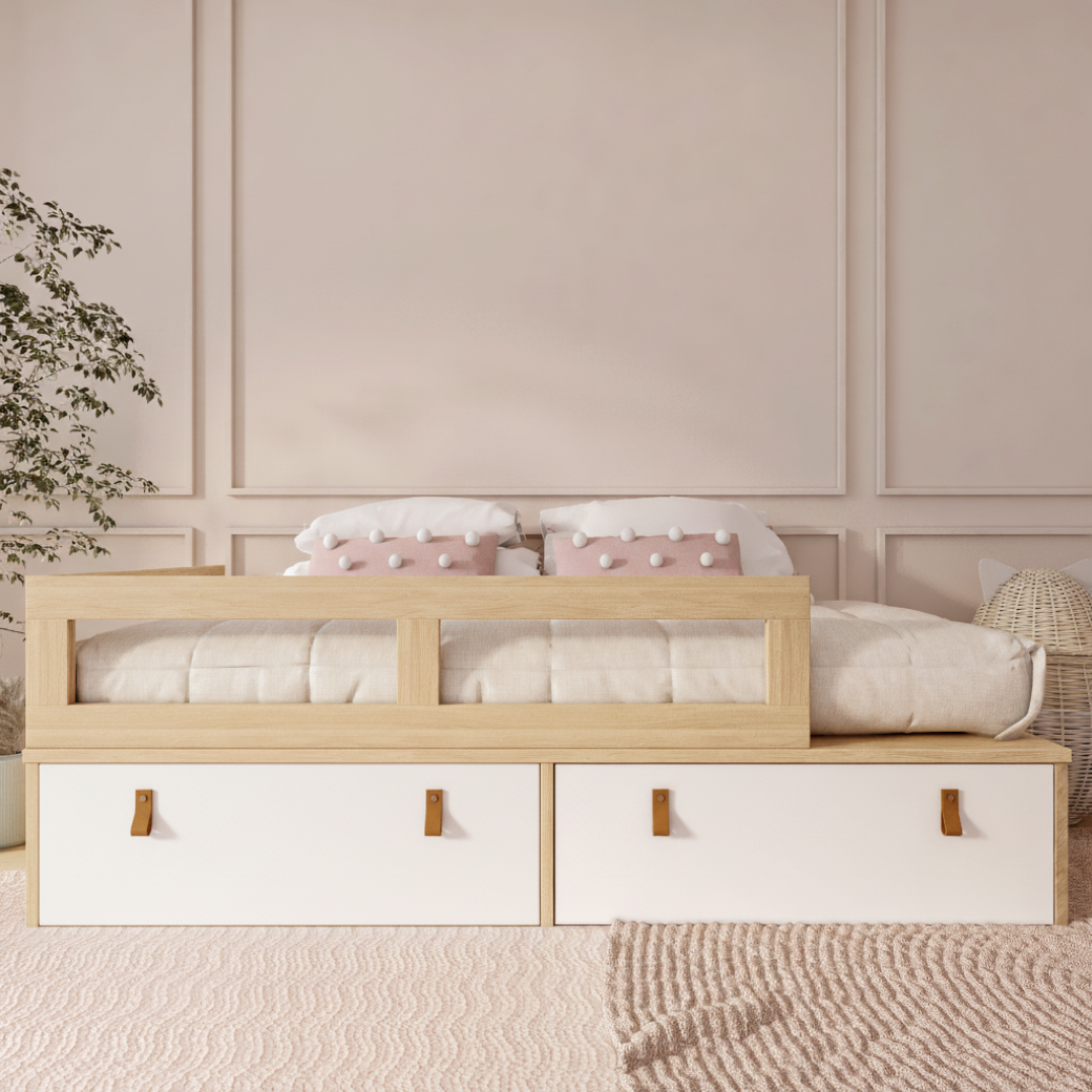 Cama Infantil com Grade e Gavetas Linha Join