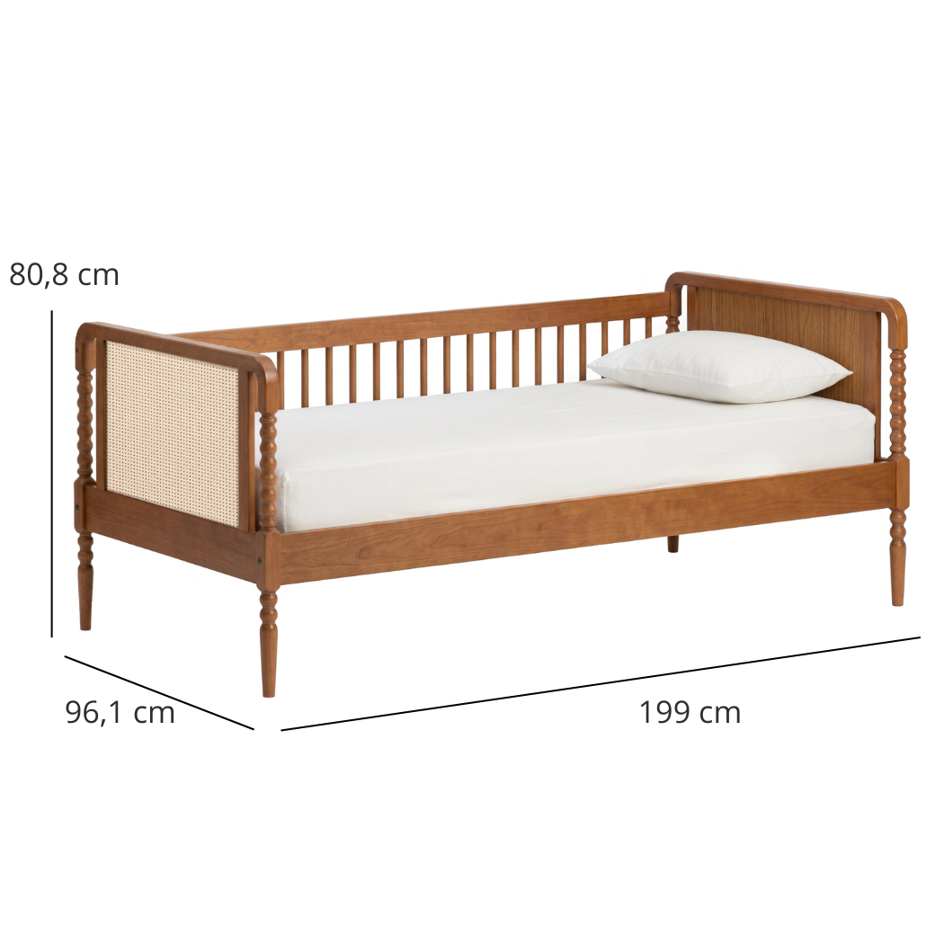 Cama de Babá Solteiro em Madeira Maciça | Linha Solene