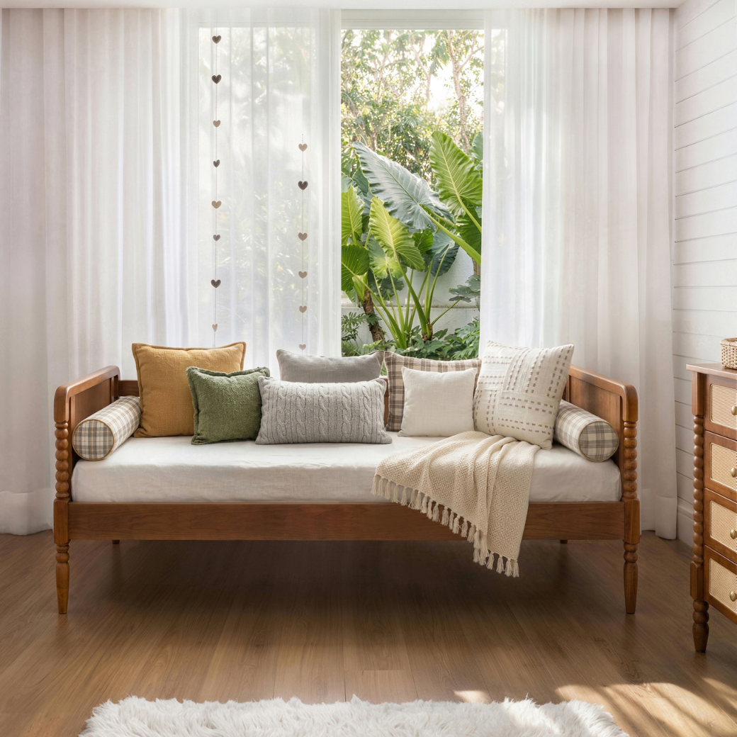 Cama de Babá Solteiro em Madeira Maciça | Linha Solene