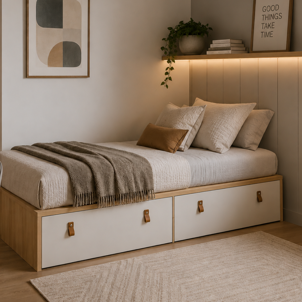 Cama Solteiro com Gavetas Linha Join