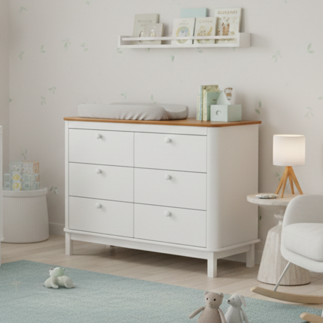 Cômoda de Madeira Maciça e MDF com 6 gavetas | Linha Cromo