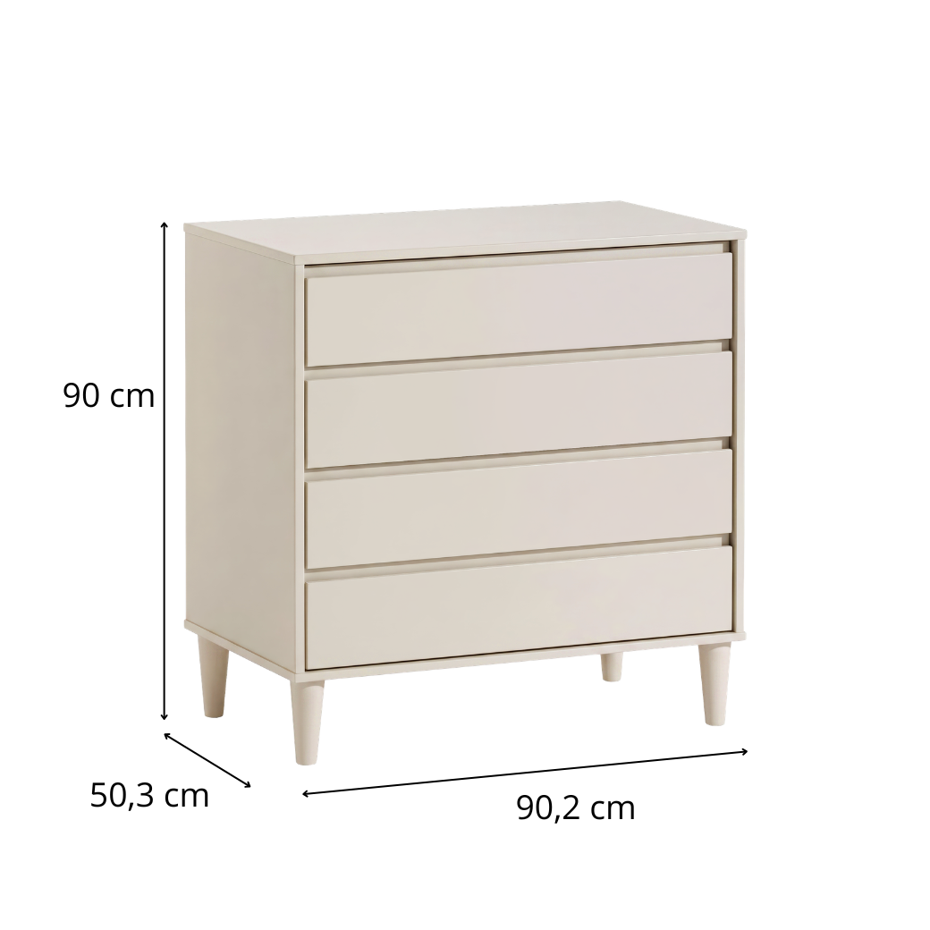 Quarto de Bebê Completo Areia Berço Evolutivo 2 em 1 e Cômoda 4 Gavetas
