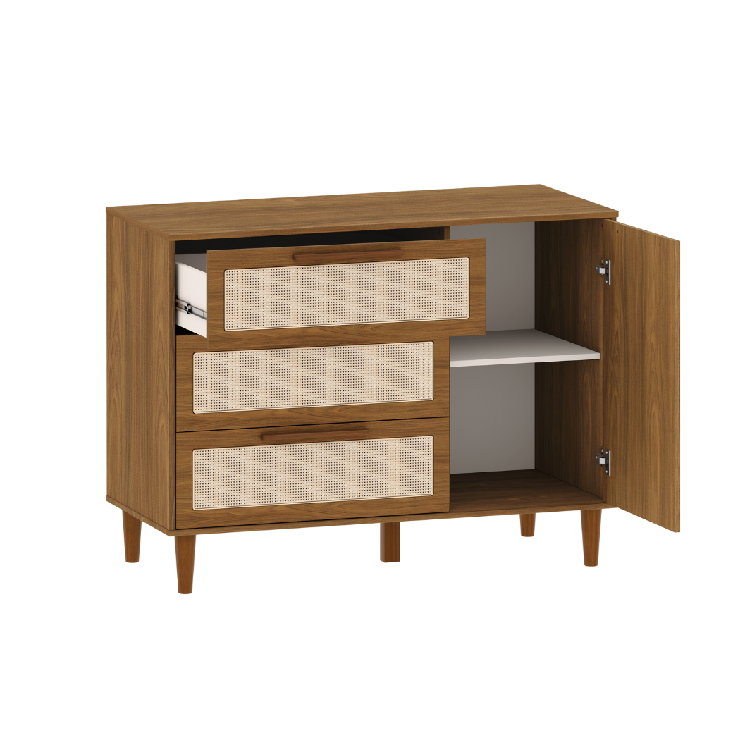 Cômoda Paglia com Porta e prateleira interna Nogueira