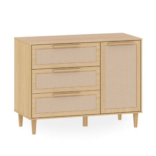 Cômoda de MDF com Detalhes em Rattan e Madeira – Linha Premium Paglia Pro