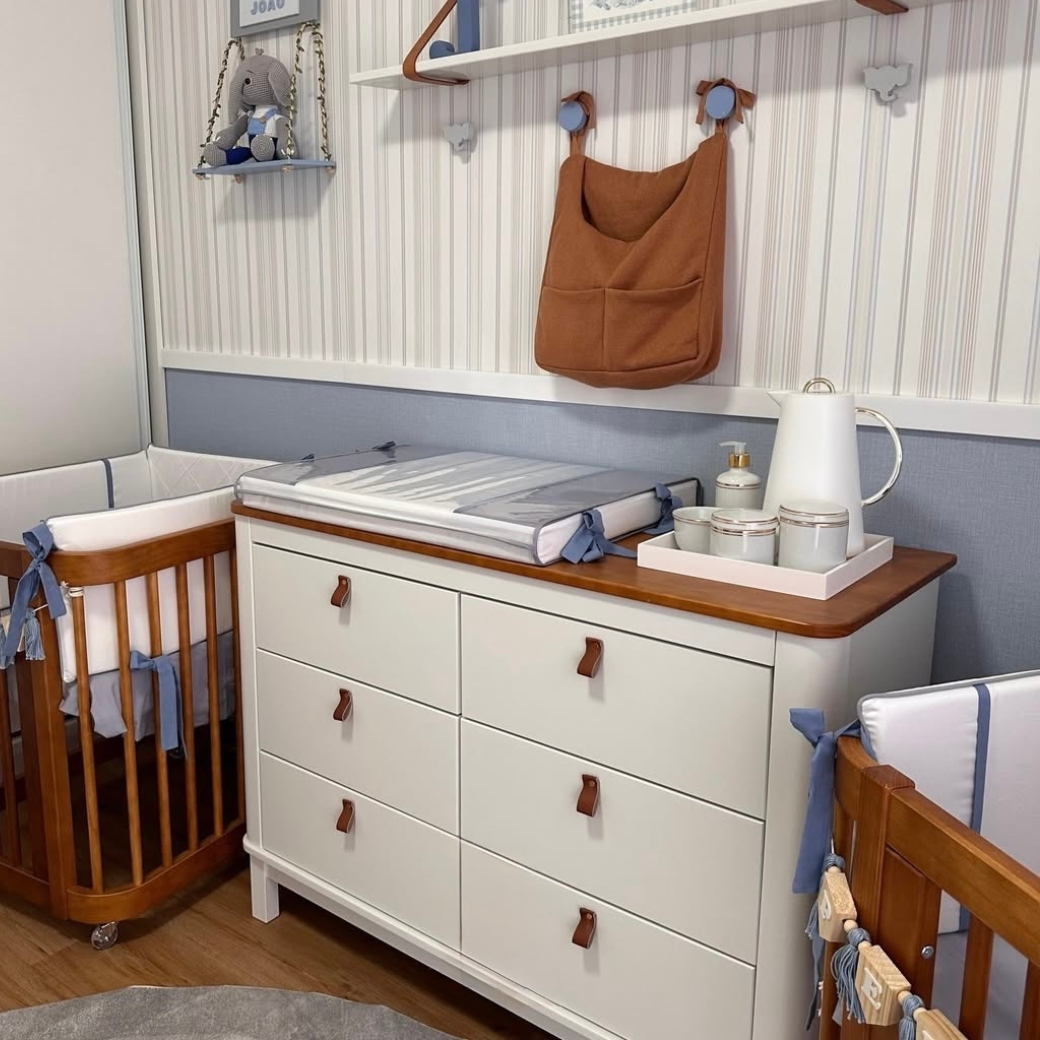 Quarto de Bebê Menino tema Elefante. Com nossa cômoda cromo em Madeira e MDF .
