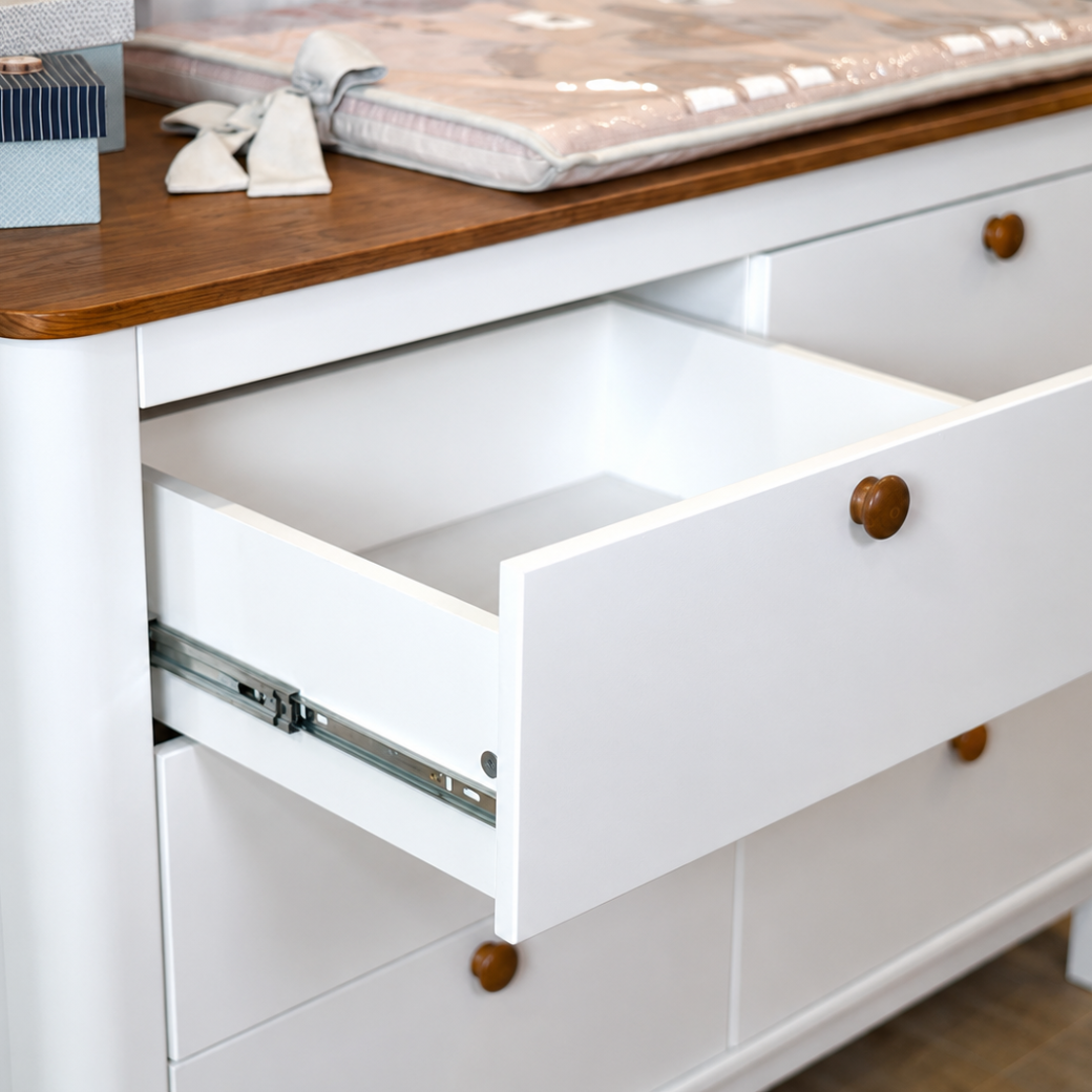 Cômoda 6 gavetas MDF e Madeira Maciça | Linha Cromo