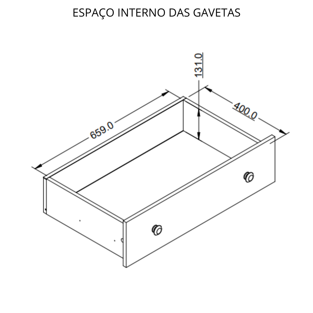 Cômoda para Quarto de bebê Retrô 3 gavetas Puxador Redondo