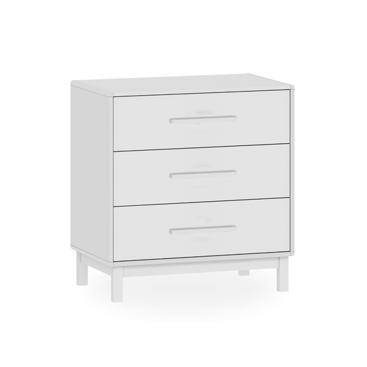 Cômoda MDF 3 Gavetas Branco Fosco Linha Kurve