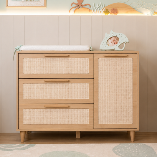Cômoda de MDF com Detalhes em Rattan e Madeira – Linha Premium Paglia Pro
