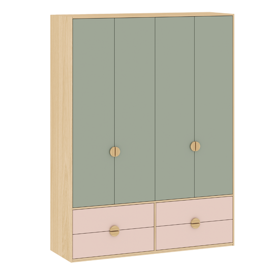 Guarda-Roupa 4 Portas com Amortecedor e MDF 18mm | Linha Arcos
