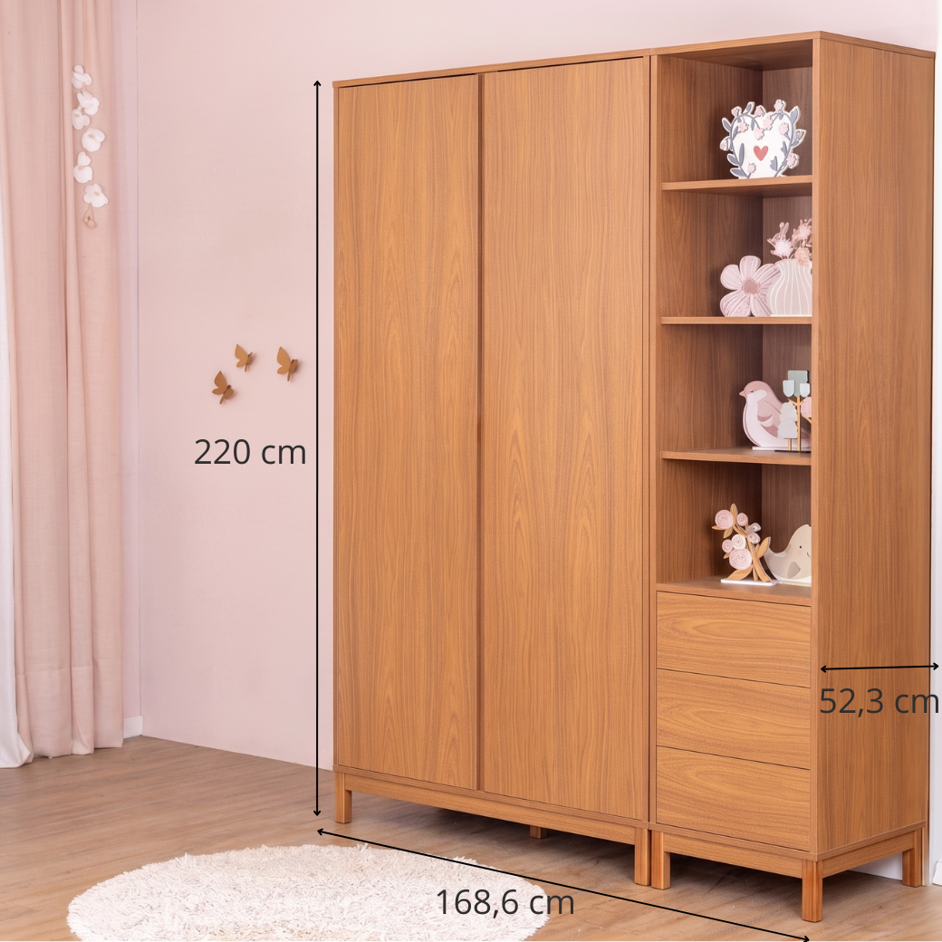 Guarda Roupa 2 Portas com Torre Organizadora | Linha Soley