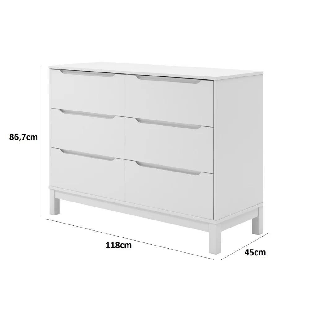 Berço Evolutivo 3 em 1 Loop e Cômoda 6 gavetas Cozy Branco Fosco