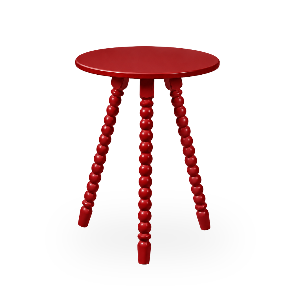 Mesa Lateral de Apoio em Madeira Maciça com Design Torneado | Linha Solene