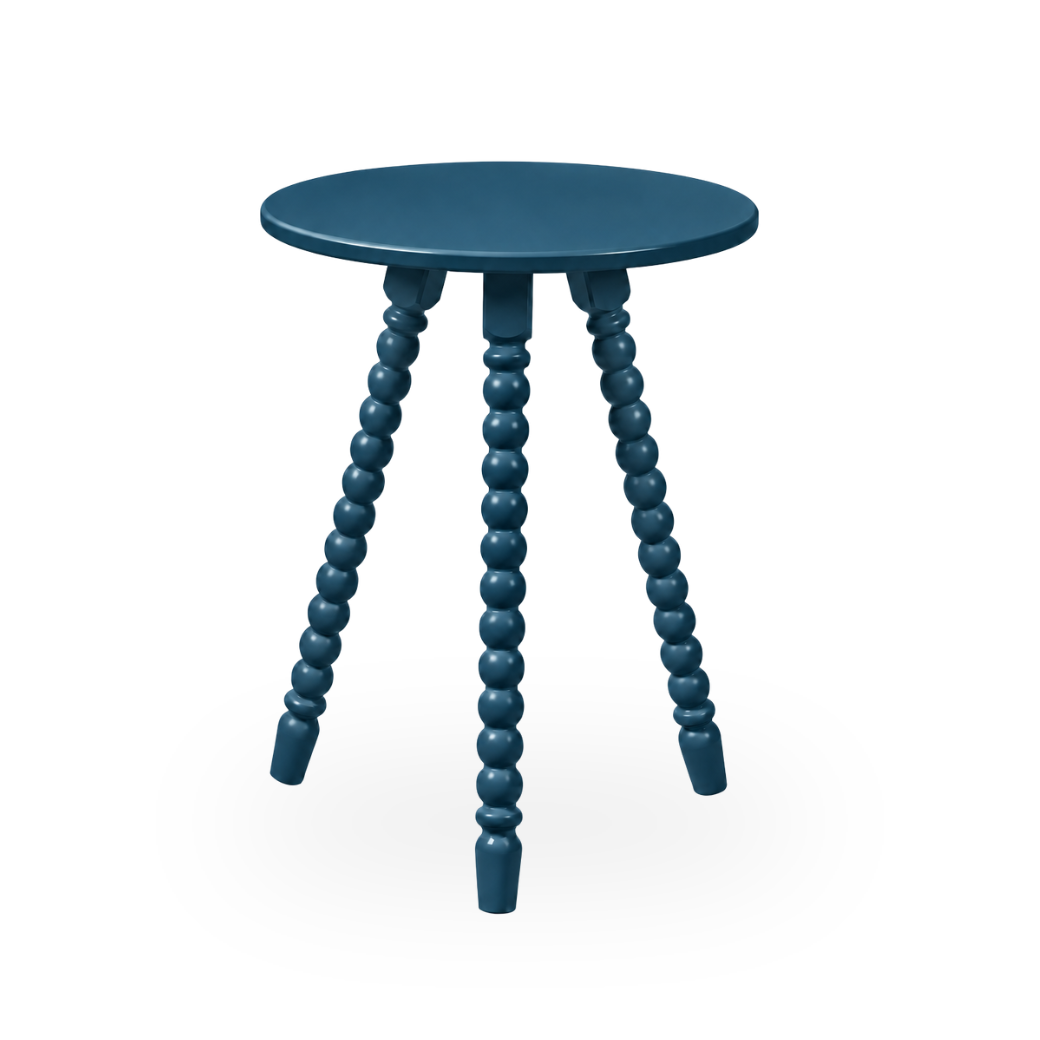 Mesa Lateral de Apoio em Madeira Maciça com Design Torneado | Linha Solene