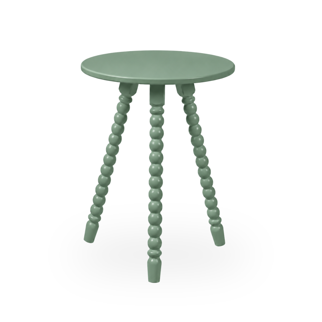 Mesa Lateral de Apoio em Madeira Maciça com Design Torneado | Linha Solene