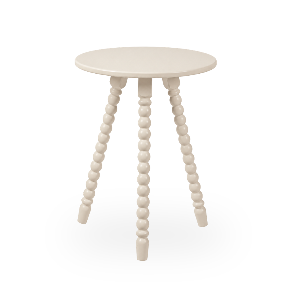 Mesa Lateral de Apoio em Madeira Maciça com Design Torneado | Linha Solene