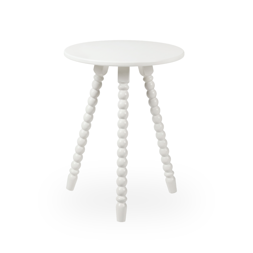 Mesa Lateral de Apoio em Madeira Maciça com Design Torneado | Linha Solene
