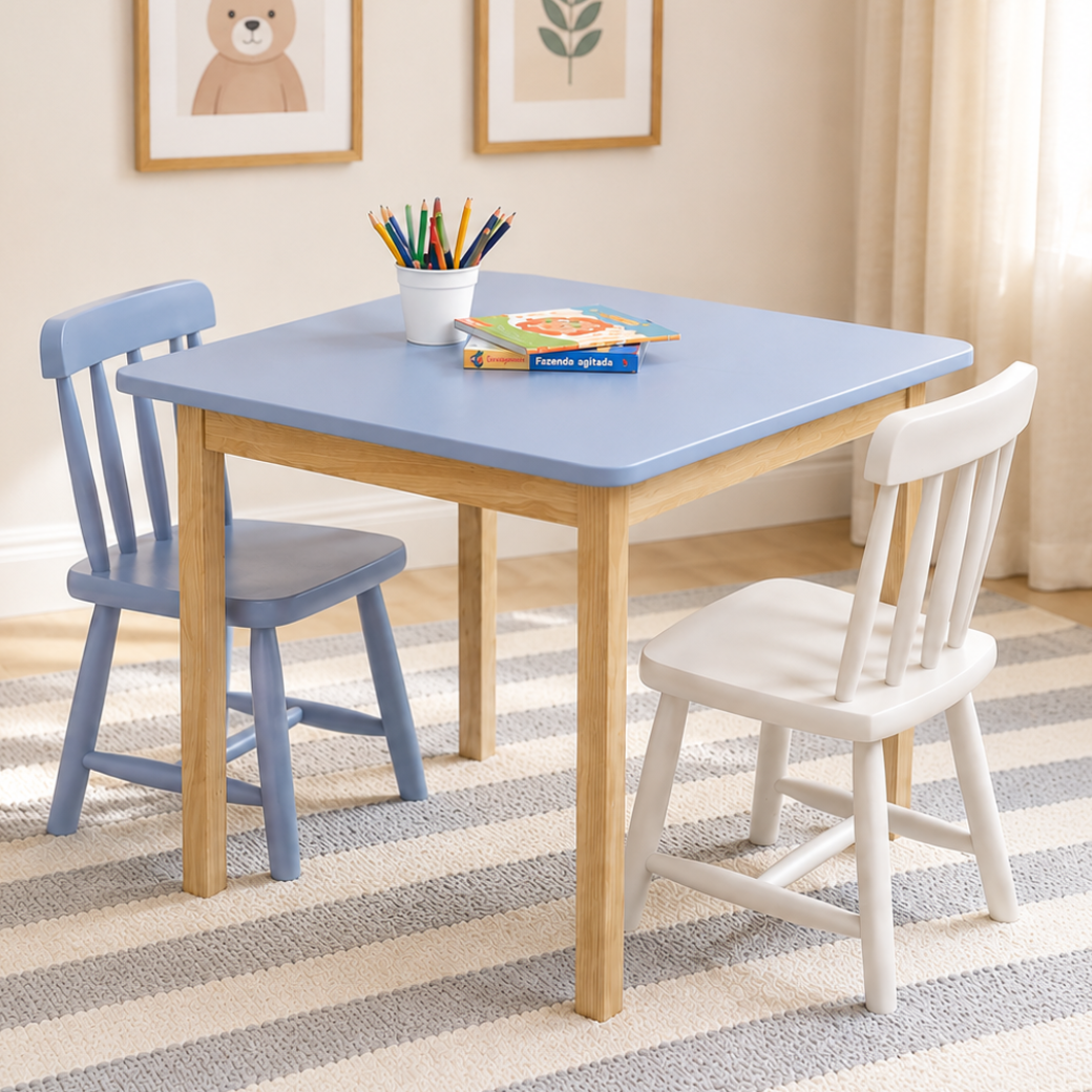 Mesa Infantil Premium de Madeira 70cm | 6 cores