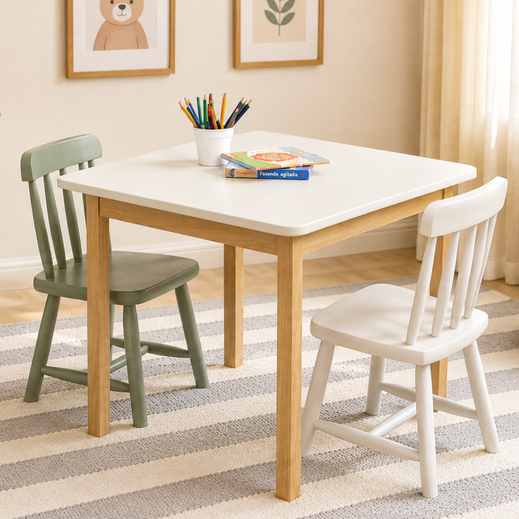 Mesa Infantil Premium de Madeira 70cm | 6 cores