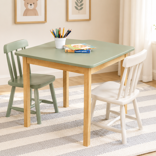 Mesa Infantil Premium de Madeira 70cm | 6 cores